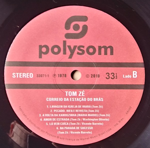 Tom Zé - Correio Da Estação Do Brás | Polysom (33071-1) - 4 Tom Zé - Correio Da Estação Do Brás | Polysom (33071-1) - 4