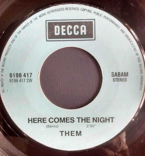 Them - Gloria / Here Comes The Night | Decca (6198 417) - 4