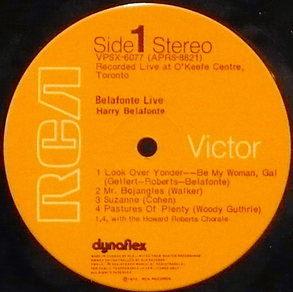 Harry Belafonte - Belafonte ...Live! | RCA Victor (VPSX-6077) - 2