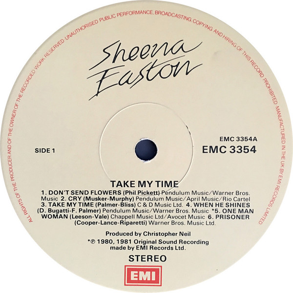 Sheena Easton - Take My Time | EMI (EMC 3354) - 3