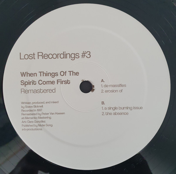 Steve Bicknell - Lost Recordings #3 - When Things Of The Spirit Come First | S-B-Productions (S-B-P001R) - main