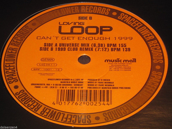 Loving Loop - Can't Get Enough 1999 | Spaceflower Records (SPF-1001-12) - main Loving Loop - Can't Get Enough 1999 | Spaceflower Records (SPF-1001-12) - main