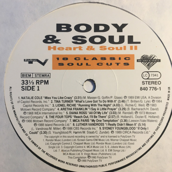 Various - Body & Soul | PolyGram TV (840 776-1) - 3 Various - Body & Soul | PolyGram TV (840 776-1) - 3