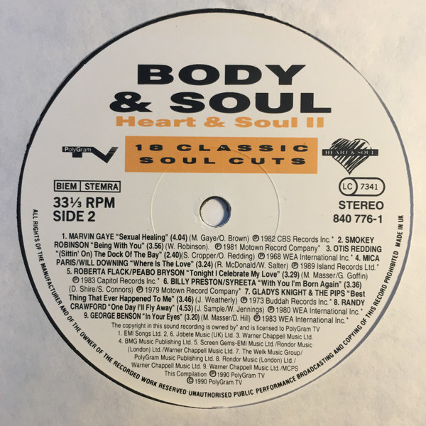Various - Body & Soul | PolyGram TV (840 776-1) - 4 Various - Body & Soul | PolyGram TV (840 776-1) - 4