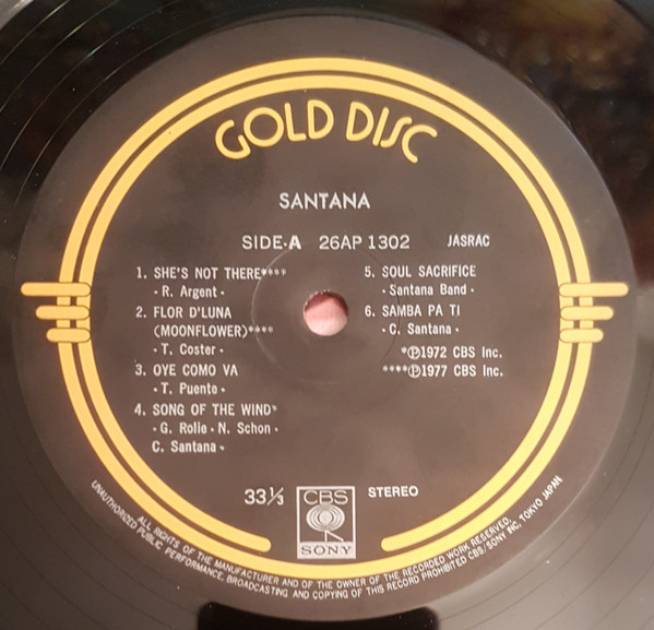 Santana - Gold Disc | CBS/Sony (26AP 1302) - 4