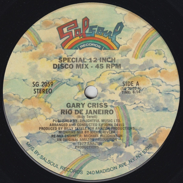 Gary Criss - Rio De Janeiro | Salsoul Records (SG 2059) - 2