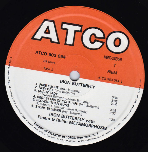 Iron Butterfly With Mike Pinera & El Rhino - Metamorphosis | ATCO Records (503 054) - 2 Iron Butterfly With Mike Pinera & El Rhino - Metamorphosis | ATCO Records (503 054) - 2