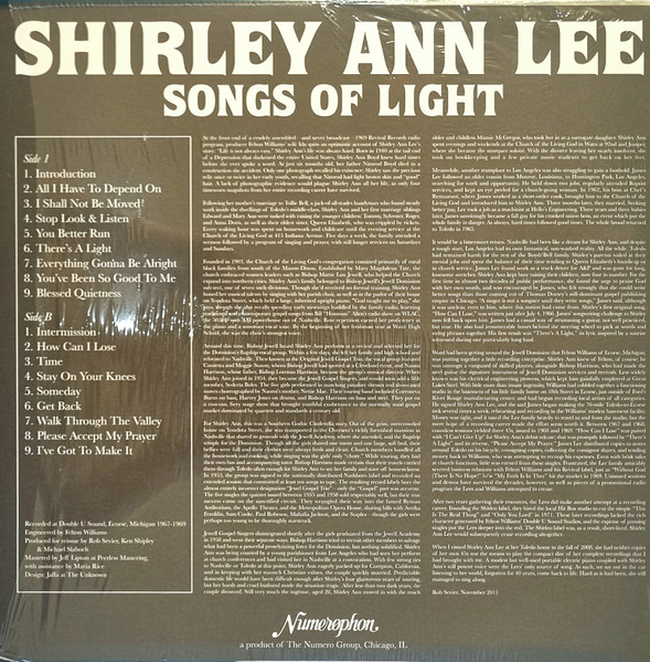 Shirley Ann Lee - Songs Of Light | Numerophon (44003) - 2