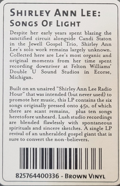 Shirley Ann Lee - Songs Of Light | Numerophon (44003) - 3