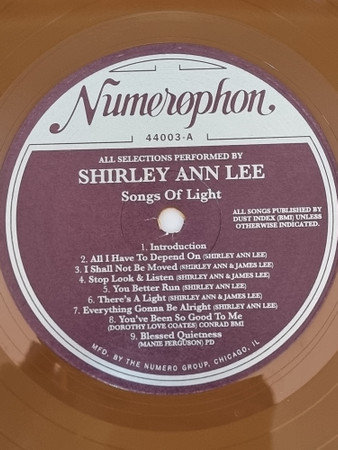 Shirley Ann Lee - Songs Of Light | Numerophon (44003) - 4