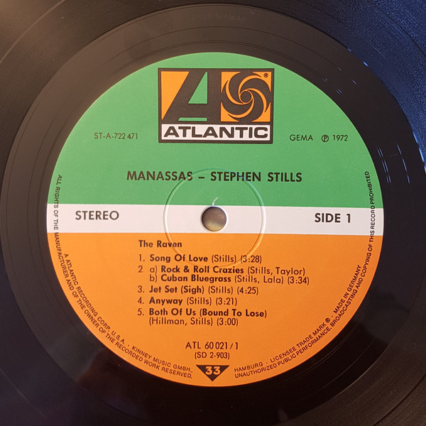 Stephen Stills , Manassas - Manassas | Atlantic (ATL 60 021) - 3