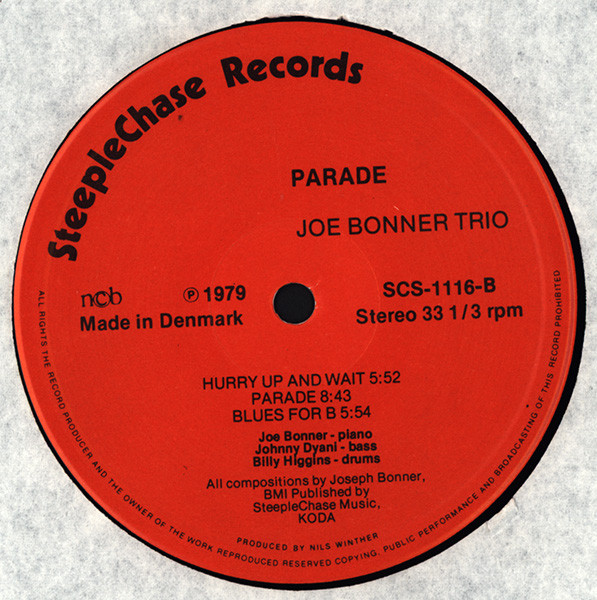 Joe Bonner Trio - Parade | Steeplechase (SCS 1116) - 4 Joe Bonner Trio - Parade | Steeplechase (SCS 1116) - 4