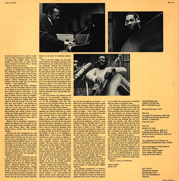 Joe Bonner Trio - Parade | Steeplechase (SCS 1116) - 2 Joe Bonner Trio - Parade | Steeplechase (SCS 1116) - 2