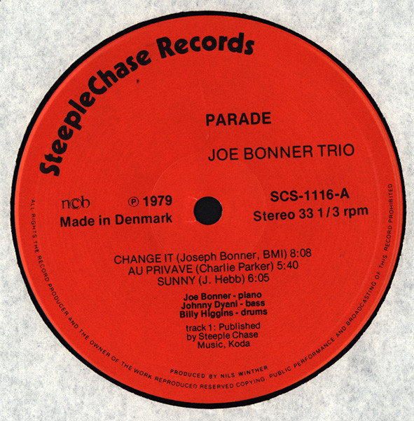 Joe Bonner Trio - Parade | Steeplechase (SCS 1116) - 3 Joe Bonner Trio - Parade | Steeplechase (SCS 1116) - 3