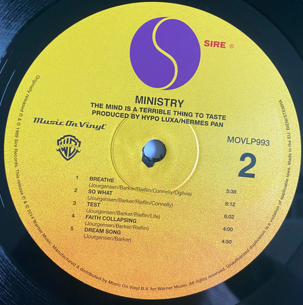 Ministry - The Mind Is A Terrible Thing To Taste | Music On Vinyl (MOVLP993) - 2