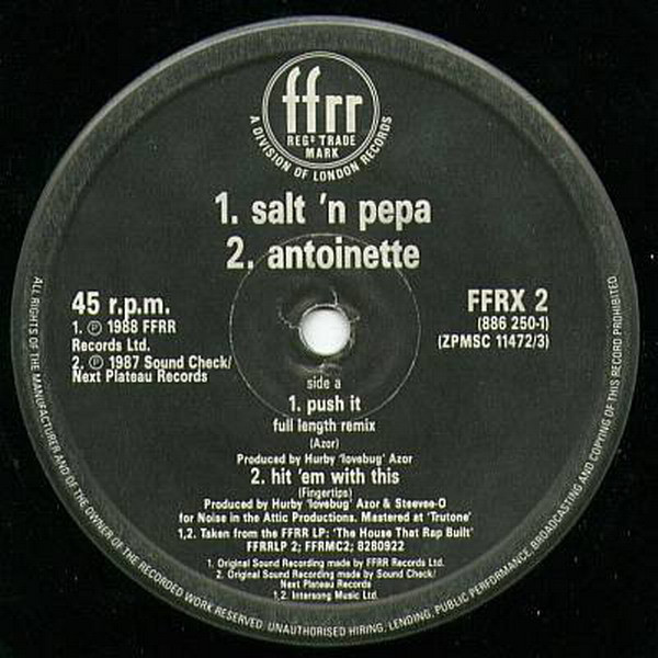 Salt 'N' Pepa / Antoinette - Push It / Hit 'Em With This / I Am Down | FFRR (FFRX 2) - 3
