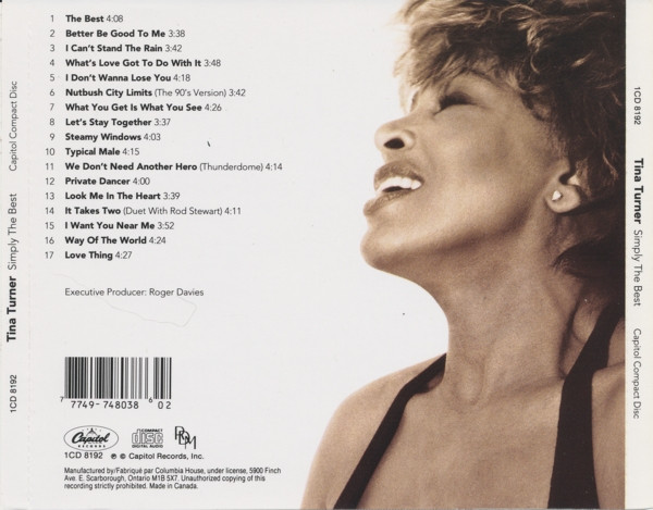 Tina Turner - Simply The Best | Capitol Records (1CD 8192) - 2 Tina Turner - Simply The Best | Capitol Records (1CD 8192) - 2