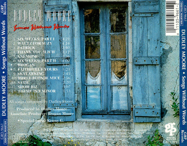 Dudley Moore - Songs Without Words | GRP (GRD-9661) - 2