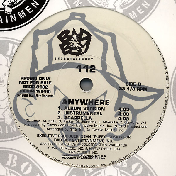112 - Anywhere | Bad Boy Entertainment (BBDP-9192) - 2