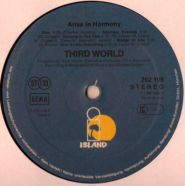 Third World - Arise In Harmony | Island Records (202 108-320) - 4 Third World - Arise In Harmony | Island Records (202 108-320) - 4
