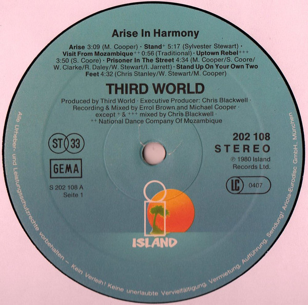 Third World - Arise In Harmony | Island Records (202 108-320) - 3 Third World - Arise In Harmony | Island Records (202 108-320) - 3