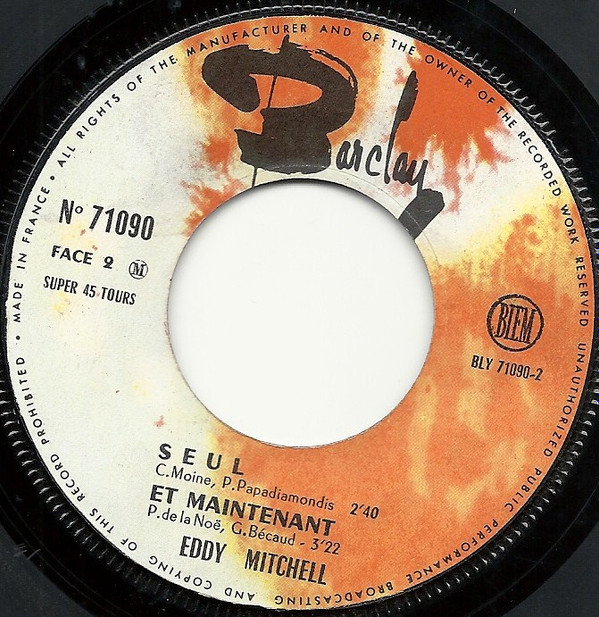 Eddy Mitchell Accompagné Par London All Star - Seul - L'Épopée Du Rock | Barclay (71. 090 M) - 3