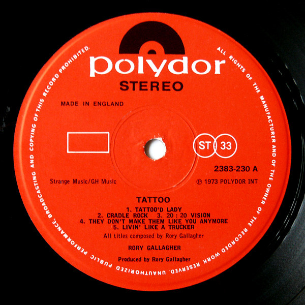 Rory Gallagher - Tattoo | Polydor (2383-230) - 3