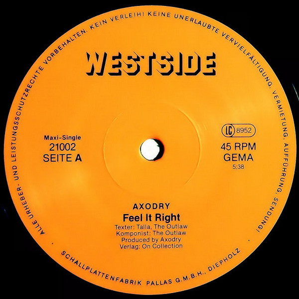 Axodry Featuring Two Of China - Feel It Right (Special Painstakin' Mix) | Westside Music (21002) - 3