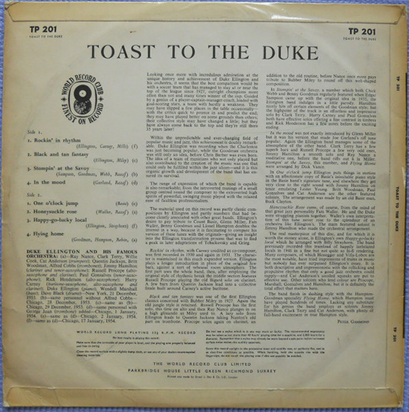Duke Ellington - Toast To The Duke | World Record Club (TP 201) - 2 Duke Ellington - Toast To The Duke | World Record Club (TP 201) - 2