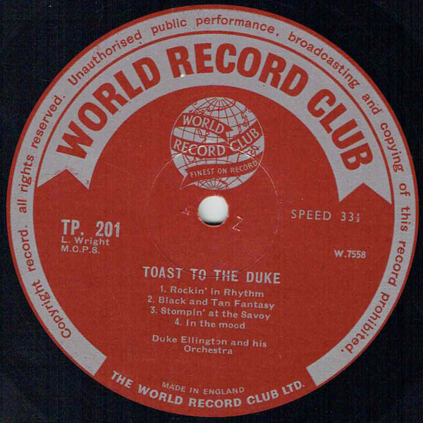 Duke Ellington - Toast To The Duke | World Record Club (TP 201) - 4 Duke Ellington - Toast To The Duke | World Record Club (TP 201) - 4