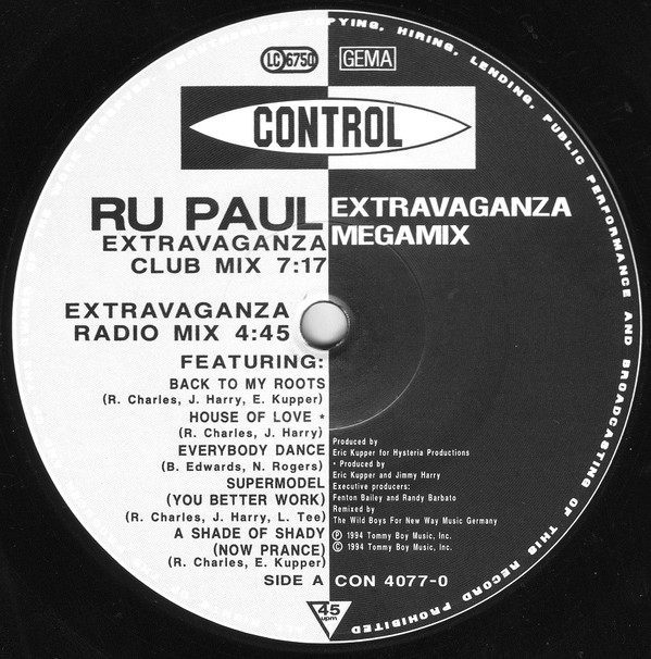 RuPaul - Extravaganza Megamix | Control (CON 4077-0) - main