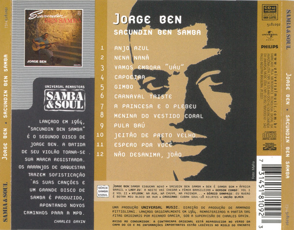 Jorge Ben - Sacundin Ben Samba | Universal (5181092) - 2