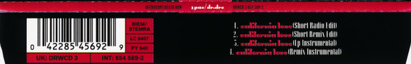 2Pac Featuring Dr. Dre - California Love | Death Row Records (DRWCD 3) - 3