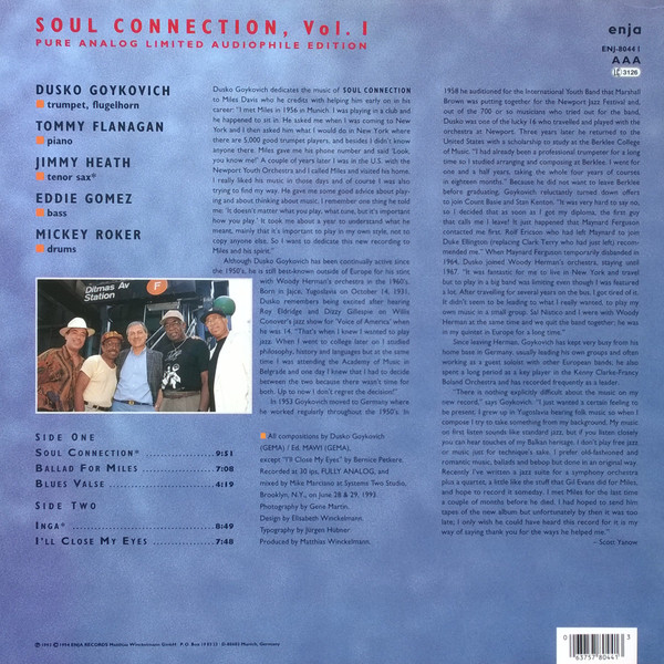 Dusko Goykovich - Soul Connection, Vol. I | Enja Records (ENJ-8044 1) - 2 Dusko Goykovich - Soul Connection, Vol. I | Enja Records (ENJ-8044 1) - 2