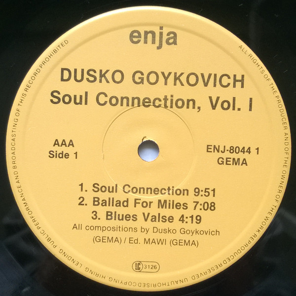 Dusko Goykovich - Soul Connection, Vol. I | Enja Records (ENJ-8044 1) - 3 Dusko Goykovich - Soul Connection, Vol. I | Enja Records (ENJ-8044 1) - 3