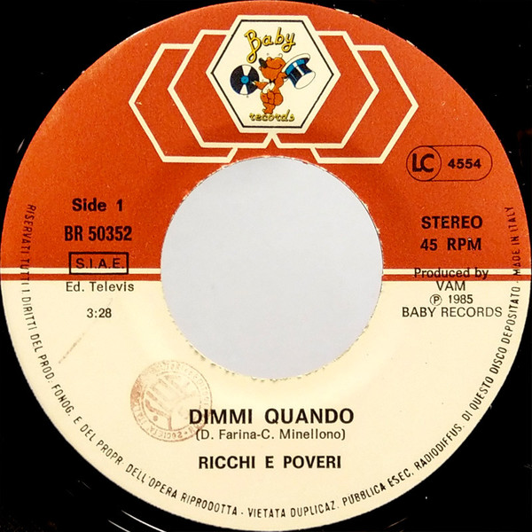Ricchi E Poveri - Dimmi Quando | Baby Records (BR 50352) - 3 Ricchi E Poveri - Dimmi Quando | Baby Records (BR 50352) - 3