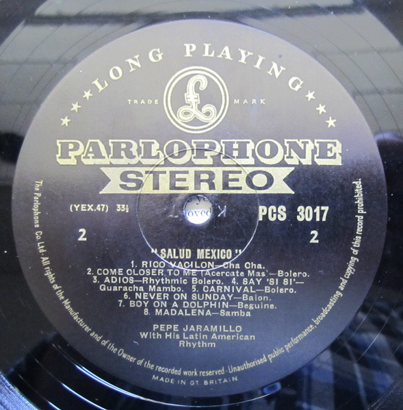 Pepe Jaramillo And His Latin-American Rhythm - Salud Mexico | Parlophone (PCS 3017) - 4