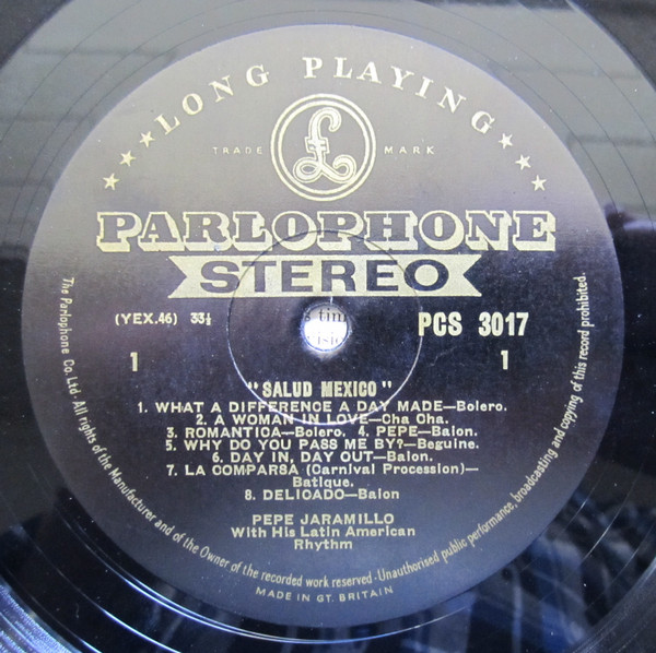 Pepe Jaramillo And His Latin-American Rhythm - Salud Mexico | Parlophone (PCS 3017) - 3