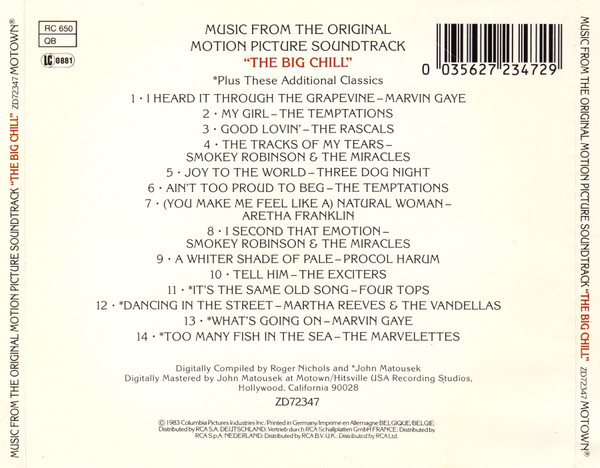 Various - The Big Chill (Original Motion Picture Soundtrack) | Motown (ZD72347) - 2