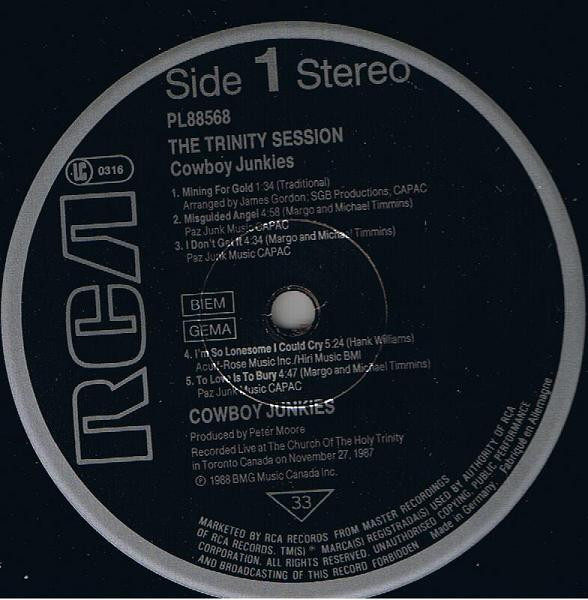Cowboy Junkies - The Trinity Session | RCA (PL88568) - 3