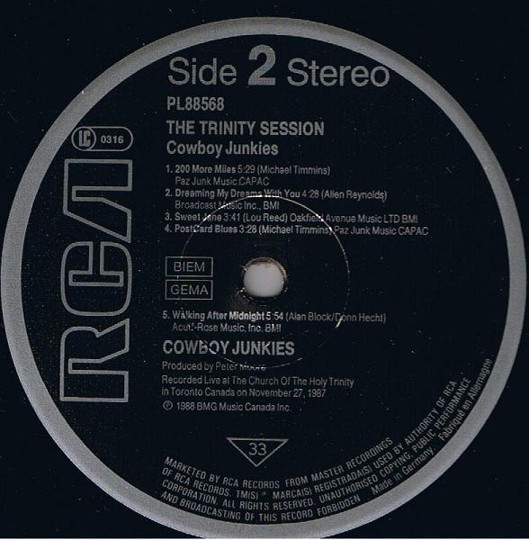 Cowboy Junkies - The Trinity Session | RCA (PL88568) - 4