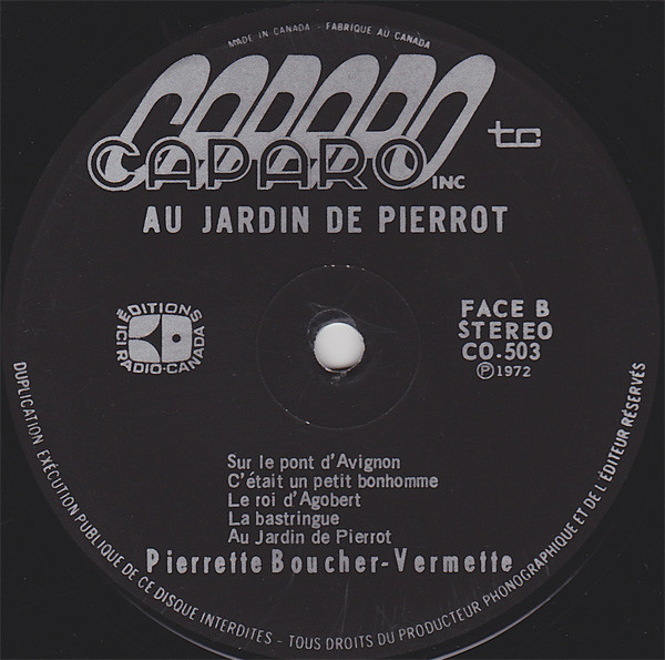 Au Jardin De Pierrot - Au Jardin De Pierrot, Volume 1 | Caparo (CO-503) - 4