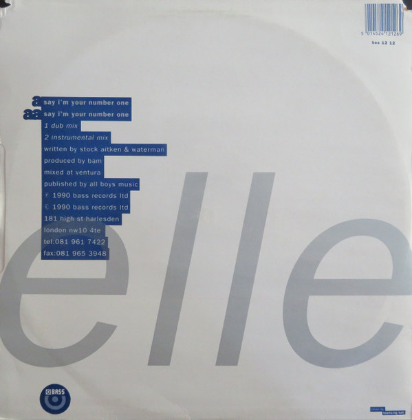 Elle - Say I'm Your No. 1 | Bass Records (BSS 12-12) - 2 Elle - Say I'm Your No. 1 | Bass Records (BSS 12-12) - 2