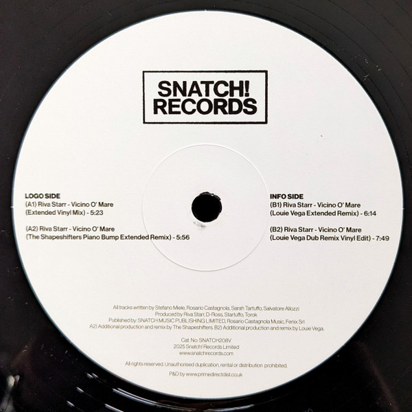 Riva Starr - Vicino O' Mare | Snatch! Records (SNATCH208V) - 2 Riva Starr - Vicino O' Mare | Snatch! Records (SNATCH208V) - 2
