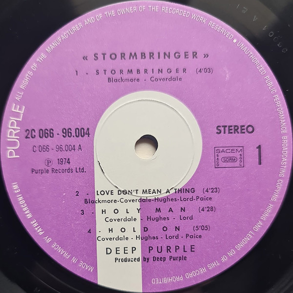Deep Purple - Stormbringer | Purple Records (2 C 066_ 96004) - 3