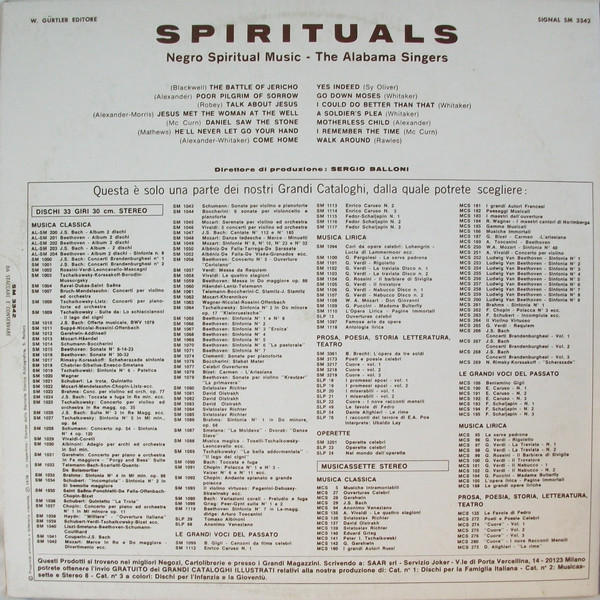 The Alabama Singers - Spirituals: Negro Spiritual Music | Signal (SM 3342) - 2