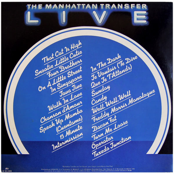 The Manhattan Transfer - Live | Atlantic (S 90.089) - 2
