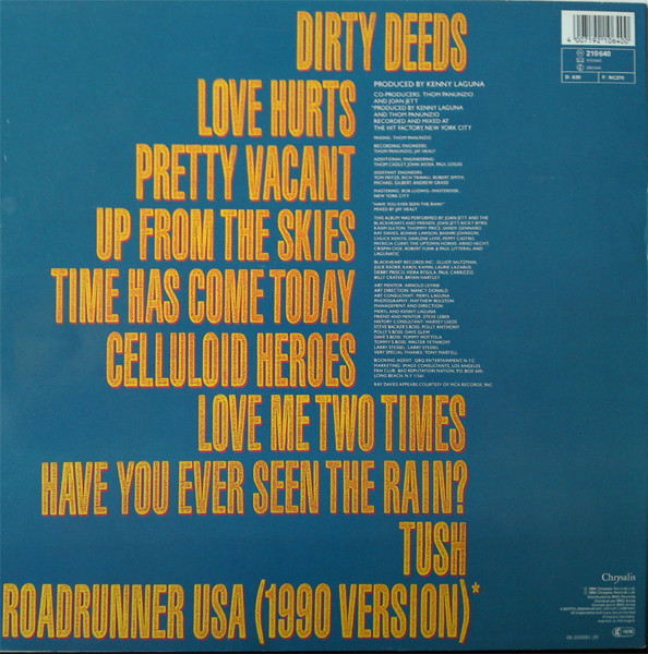 Joan Jett - The Hit List | Chrysalis (210 640) - 2 Joan Jett - The Hit List | Chrysalis (210 640) - 2