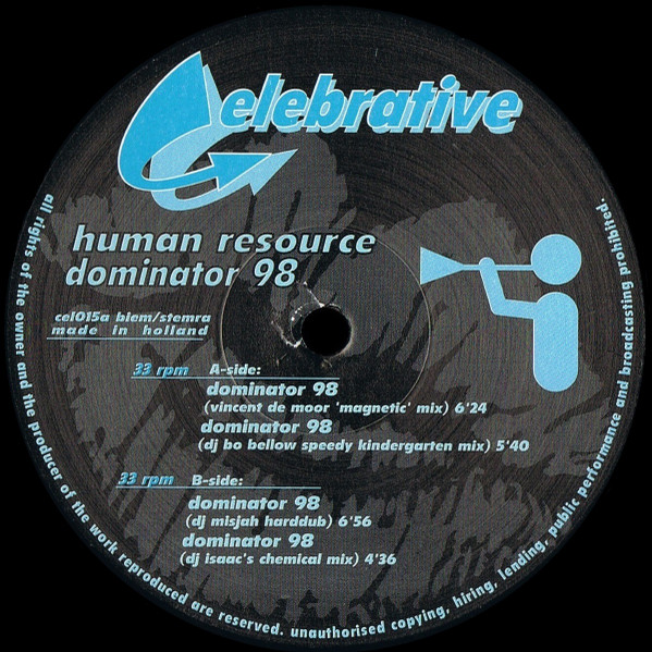 Human Resource - Dominator 98 - The Official Remixes Volume 1 | Celebrative (cel 015a) - 3