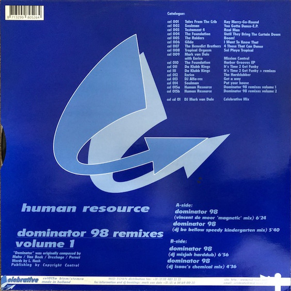Human Resource - Dominator 98 - The Official Remixes Volume 1 | Celebrative (cel 015a) - 4